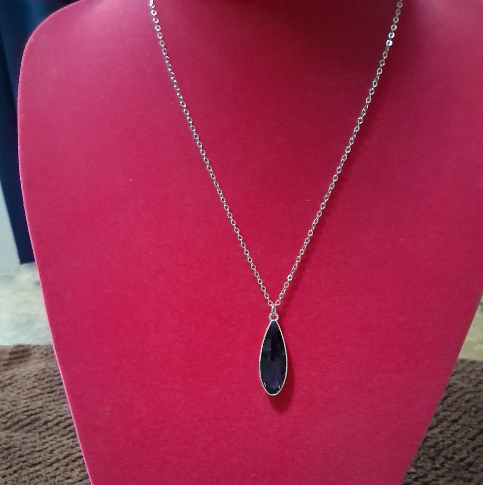 Paparazzi Silver Necklace with Purple Pendant